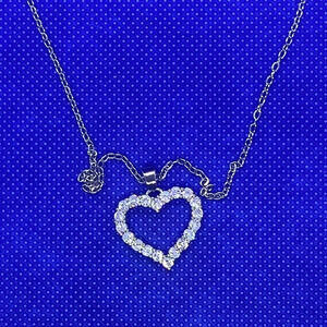 New sparkly open heart necklace silver chain beautiful Valentines Day‎ gift